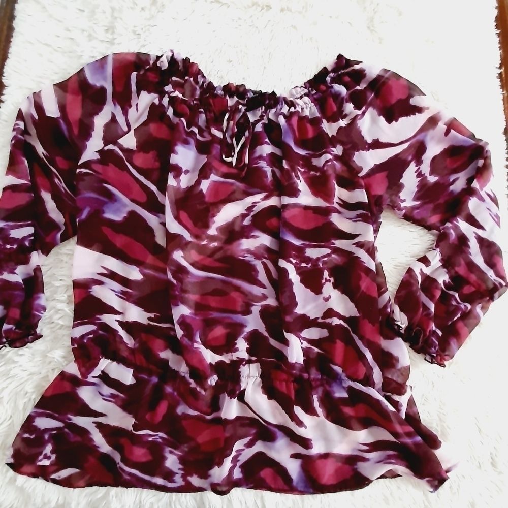 Nine west  purple haze sz 2X sheer blouse